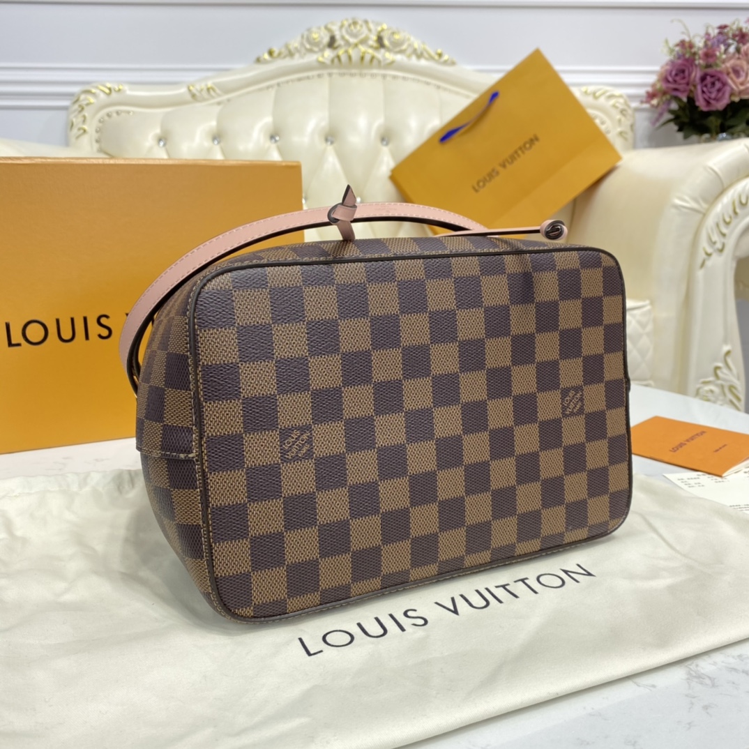 Louis Vuitton NEONOE MM Bucket Bag Damier Ebene N40198 Venus Pink